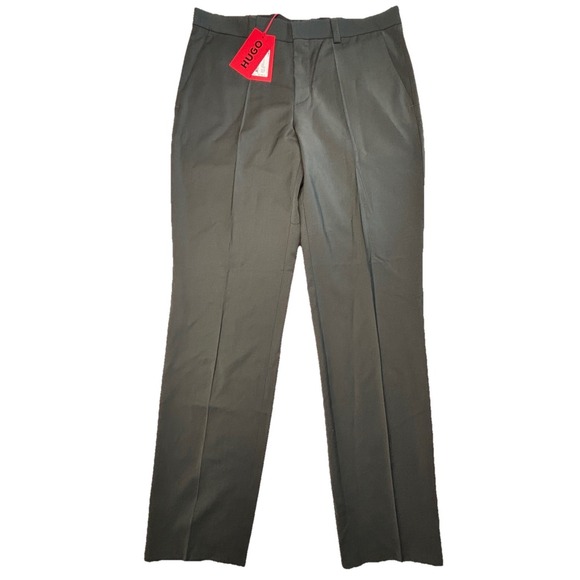 NWT! HUGO BOSS HUGO Tom224X Performance Super-Flex Dress Pants 34R Black